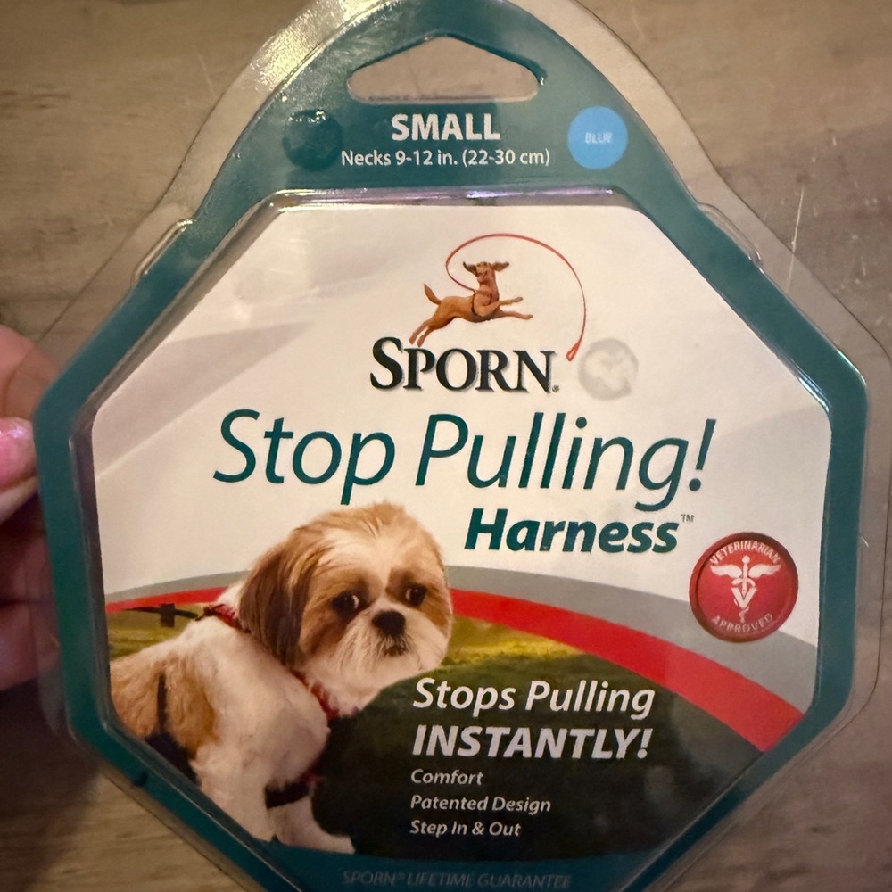 Sporn Dog Harness Stop Pulling Adjustable Neck Small 9 - 12" blue New